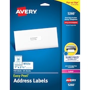 AVERY Label, Ezpeel, Lsr, 1X2.6, We 750PK AVE5260